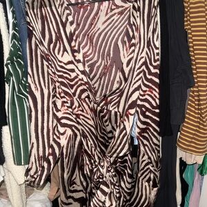 Zebra Print Wrap Dress boohoo zebra dress
